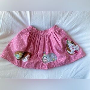 Mini Boden Pink and White Skirt with Playful Charm